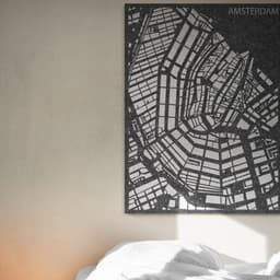 EASYfelt PET-vilt akoestisch wandpaneel | City map Amsterdam interieur